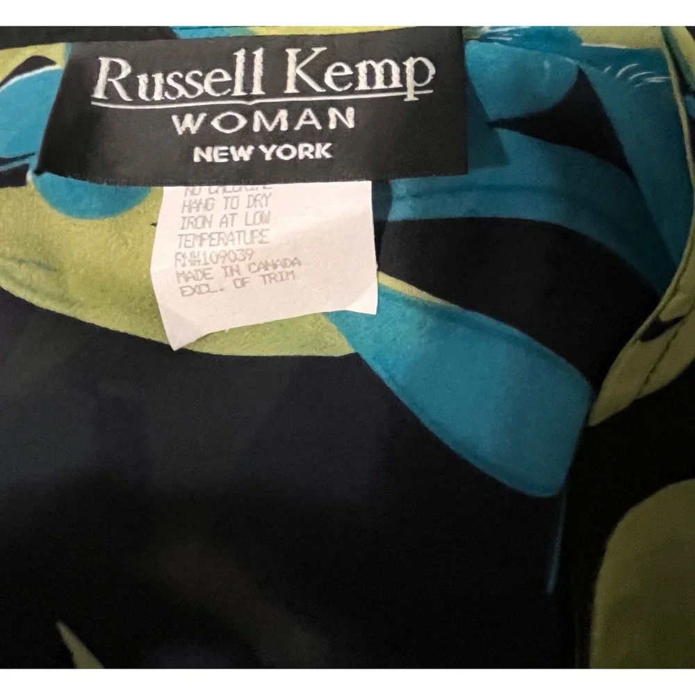 Russell Kemp Woman Tropical Floral Skirt Set 2pc Black Green‎ Blue Pink 14/16